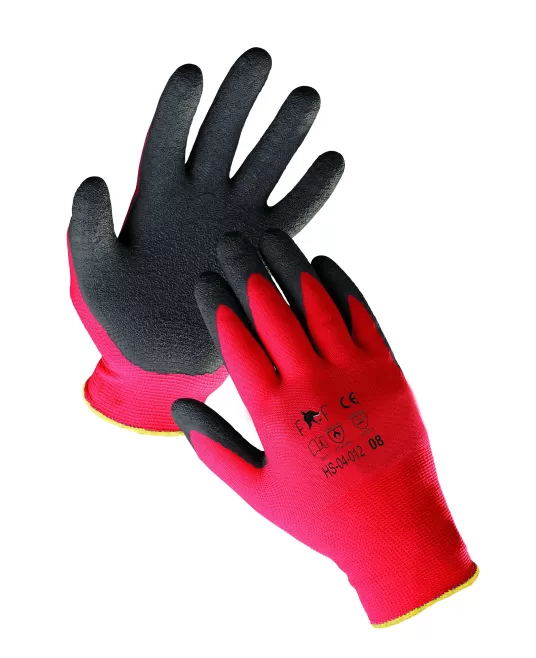 Manusi de protectie  imersate in latex, rosu-negru