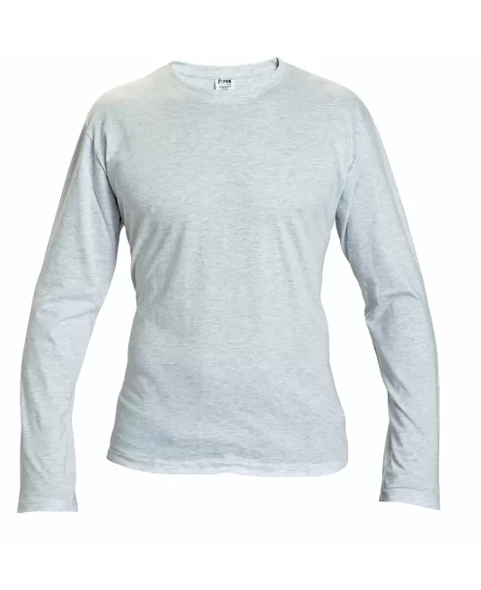 Tricou cu maneca lunga, bumbac, gri