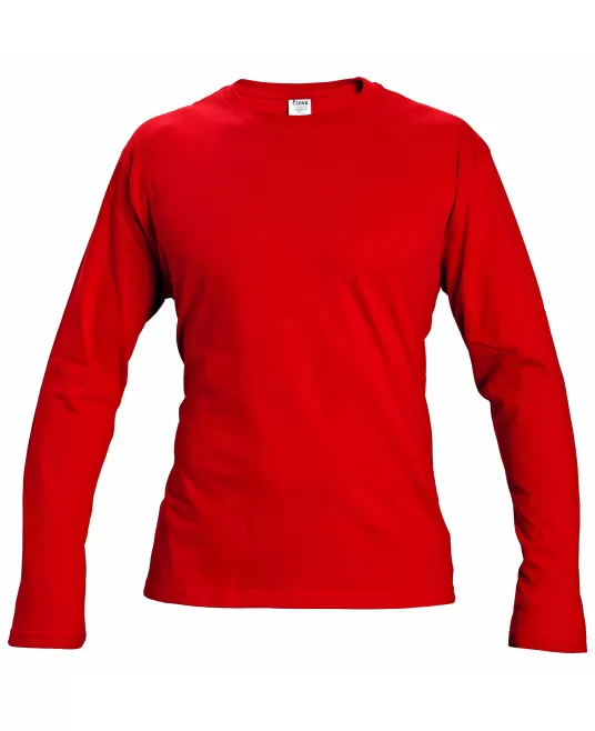 Tricou cu maneca lunga, bumbac, rosu