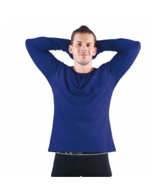 Tricou cu maneca lunga, bumbac, albastru royal