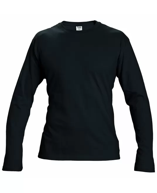 Tricou cu maneca lunga, bumbac, negru