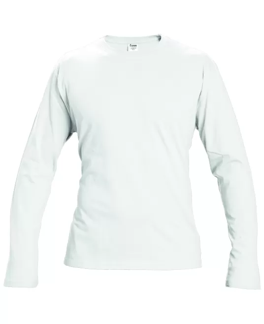 Tricou cu maneca lunga, bumbac, alb