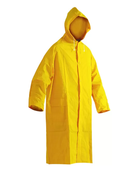 Pelerina lunga de ploaie, PVC, galben