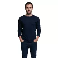 Tricou cu maneca lunga, bumbac, bleumarin