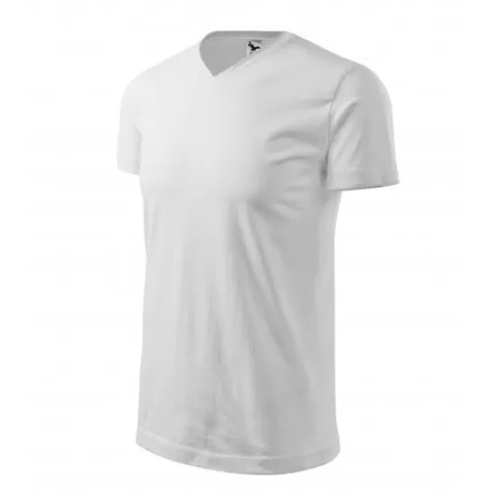 Heavy V-neck tricou maneca scurta unisex, Alb Heavy V-neck tricou maneca scurta unisex, Alb