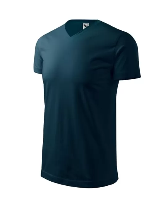 Heavy V-neck tricou maneca scurta unisex, Albastru marin Heavy V-neck tricou maneca scurta unisex, Albastru marin