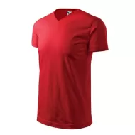 Heavy V-neck tricou maneca scurta unisex, Rosu