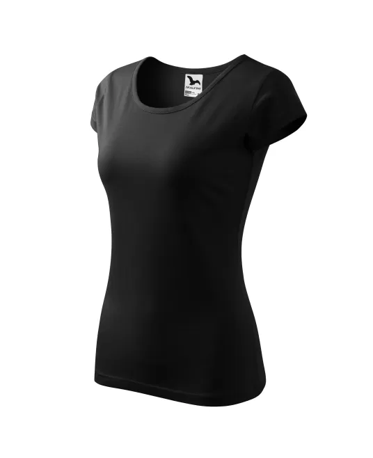 Tricou cambrat femei bumbac 150g/m2 Malfini Pure 122 Negru