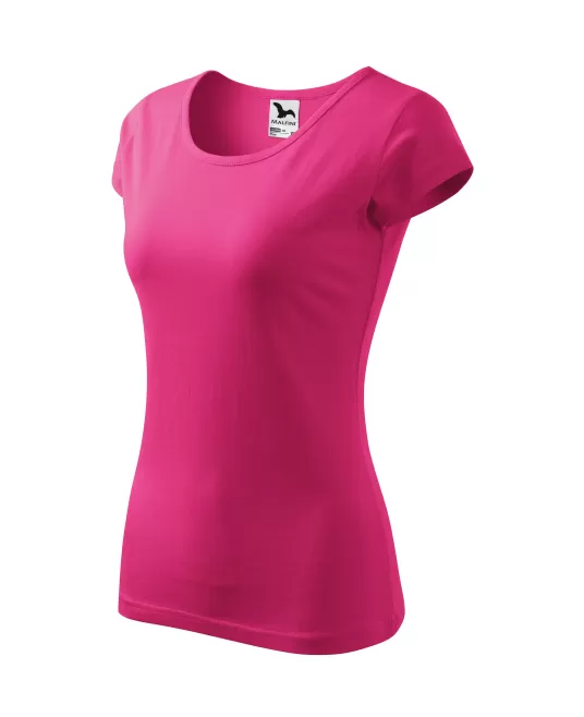 Tricou cambrat femei bumbac 150g/m2 Malfini Pure 122 Roz magenta