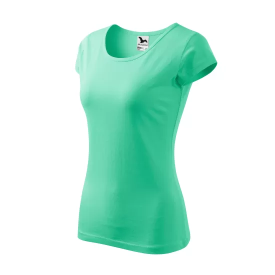 Tricou cambrat femei bumbac 150g/m2 Malfini Pure 122 Verde menta Tricou cambrat femei bumbac 150g/m2 Malfini Pure 122 Verde menta