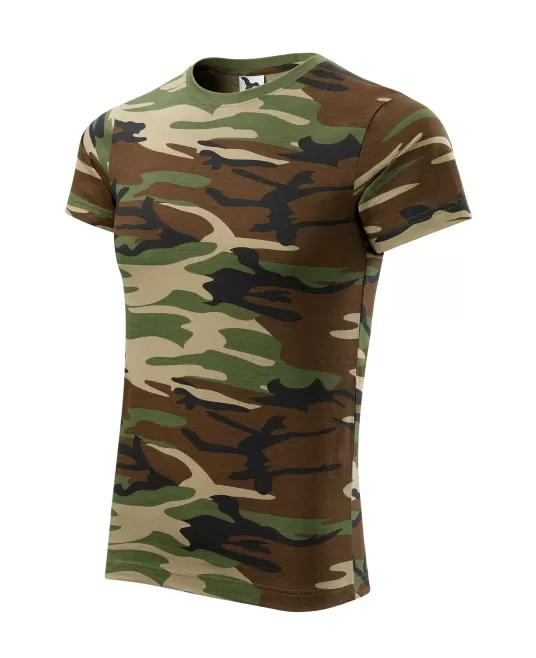 Tricou cu maneca scurta unisex model camuflaj 144, Camuflaj maro