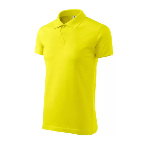 Tricou polo barbati, bumbac 180g/m2, Malfini Single J. 202, Galben Lamaie Tricou polo barbati, bumbac 180g/m2, Malfini Single J. 202, Galben Lamaie