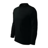 Tricou polo maneca lunga barbati, bumbac,180g/m2 Malfini Single J. LS 211, Negru