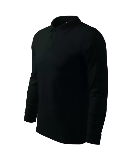 Tricou polo maneca lunga barbati, bumbac,180g/m2 Malfini Single J. LS 211, Negru Tricou polo maneca lunga barbati, bumbac,180g/m2 Malfini Single J. LS 211, Negru