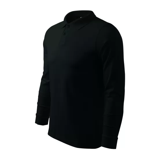 Tricou polo maneca lunga barbati, bumbac,180g/m2 Malfini Single J. LS 211, Negru Tricou polo maneca lunga barbati, bumbac,180g/m2 Malfini Single J. LS 211, Negru