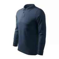 Tricou polo maneca lunga barbati, bumbac,180g/m2 Malfini Single J. LS 211, Bleumarin