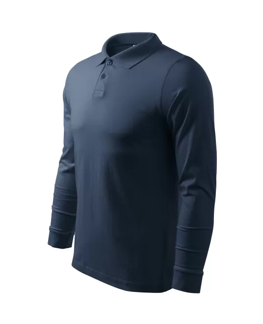 Tricou polo maneca lunga barbati, bumbac,180g/m2 Malfini Single J. LS 211, Bleumarin Tricou polo maneca lunga barbati, bumbac,180g/m2 Malfini Single J. LS 211, Bleumarin