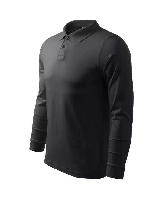 Tricou polo maneca lunga barbati, bumbac,180g/m2 Malfini Single J. LS 211, Ebony Grey Tricou polo maneca lunga barbati, bumbac,180g/m2 Malfini Single J. LS 211, Ebony Grey