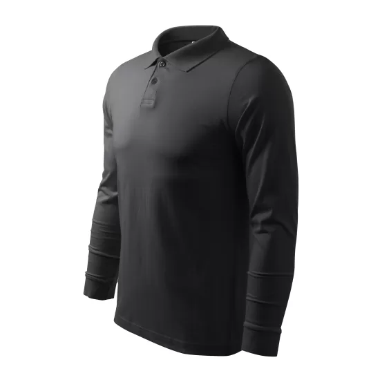 Tricou polo maneca lunga barbati, bumbac,180g/m2 Malfini Single J. LS 211, Ebony Grey Tricou polo maneca lunga barbati, bumbac,180g/m2 Malfini Single J. LS 211, Ebony Grey