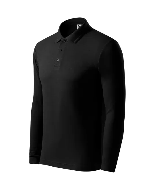 Tricou polo maneca lunga barbati, 200g/m2, Malfini LS 221, Negru Tricou polo maneca lunga barbati, 200g/m2, Malfini LS 221, Negru