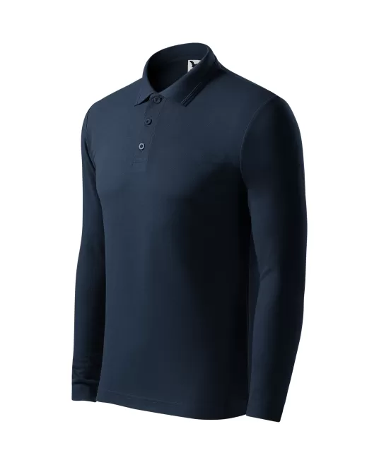 Tricou polo maneca lunga barbati, 200g/m2, Malfini LS 221, Bleumarin Tricou polo maneca lunga barbati, 200g/m2, Malfini LS 221, Bleumarin