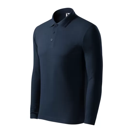 Tricou polo maneca lunga barbati, 200g/m2, Malfini LS 221, Bleumarin Tricou polo maneca lunga barbati, 200g/m2, Malfini LS 221, Bleumarin