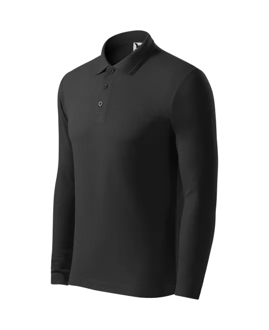 Tricou polo maneca lunga barbati, 200g/m2, Malfini LS 221, Ebony Grey Tricou polo maneca lunga barbati, 200g/m2, Malfini LS 221, Ebony Grey