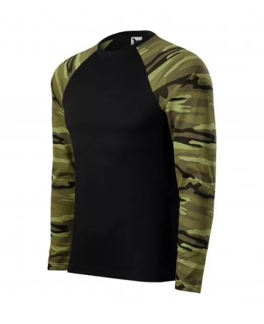 Tricou cu maneca lunga unisex Camuflaj verde Tricou cu maneca lunga unisex Camuflaj verde