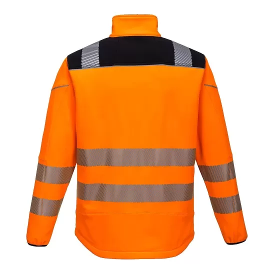 Jacheta premium softshell HiVis reflectorizant PW3, Portocaliu negru Jacheta premium softshell HiVis reflectorizant PW3, Portocaliu negru