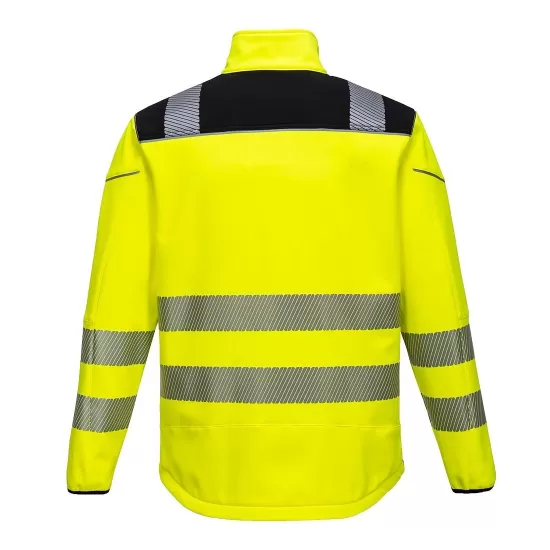 Jacheta premium softshell HiVis reflectorizant PW3, Galben negru Jacheta premium softshell HiVis reflectorizant PW3, Galben negru