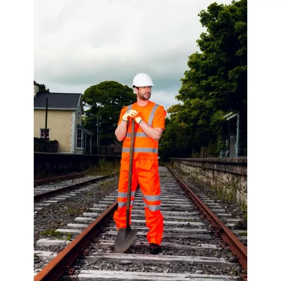 Vesta reflectorizanta HiVis, benzi reflectorizante orizontale si verticale, Portocaliu Vesta reflectorizanta HiVis, benzi reflectorizante orizontale si verticale, Portocaliu