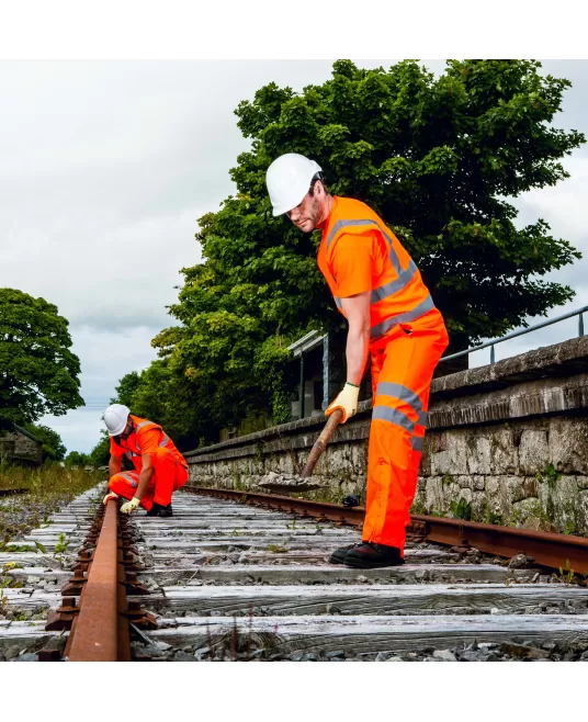 Pantaloni de protectie impermeabili reflectorizanti [RT61] Portocaliu