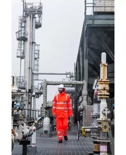 Casca de protectie cu vizor, Galben