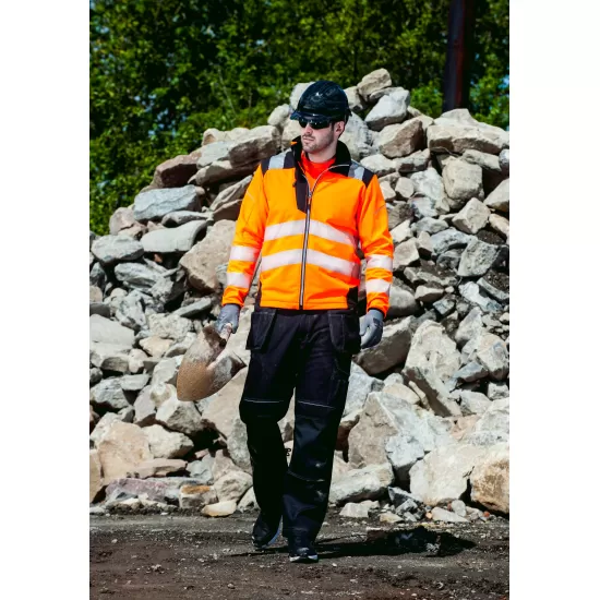 Jacheta premium softshell HiVis reflectorizant PW3, Galben negru Jacheta premium softshell HiVis reflectorizant PW3, Galben negru