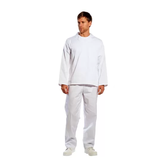 Pantaloni industria alimentara fara buzunare exterioare, alb Pantaloni industria alimentara fara buzunare exterioare, alb