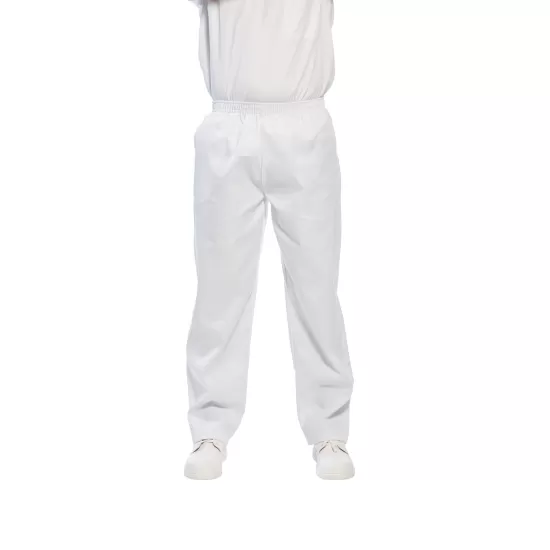Pantaloni industria alimentara fara buzunare exterioare, alb Pantaloni industria alimentara fara buzunare exterioare, alb