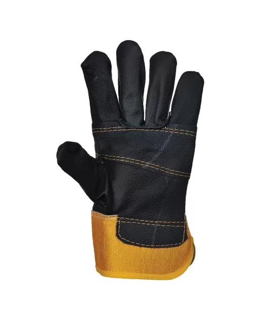 Manusi de protectie pentru uz general, piele bovina si bumbac [A200] Galben