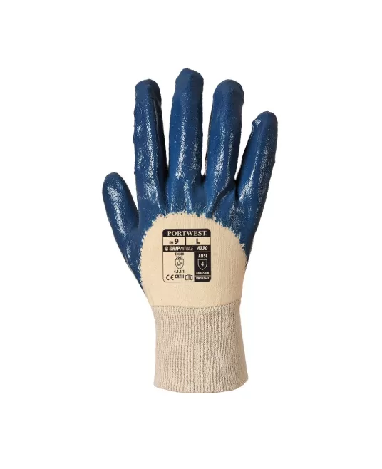 Manusi de protectie partial imersate in nitril, manseta stransa [A330] Bleumarin