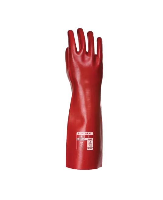 Manusi PVC impermeabile, manipulare uleiuri, lungime 45 cm, rosii