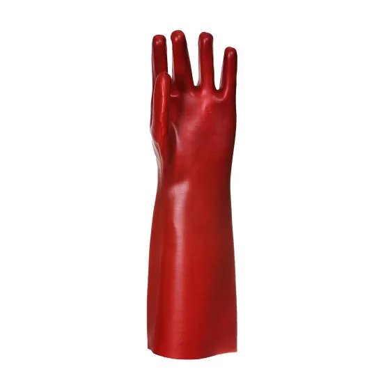 Manusi PVC impermeabile, manipulare uleiuri, lungime 45 cm, rosii Manusi PVC impermeabile, manipulare uleiuri, lungime 45 cm, rosii
