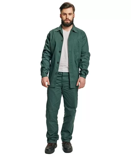 Costum de lucru vara (jacheta+pantaloni), bumbac 200g/m2, Verde Costum de lucru vara (jacheta+pantaloni), bumbac 200g/m2, Verde