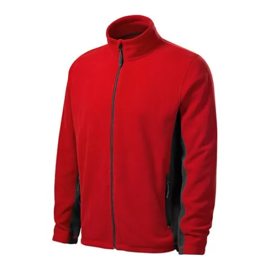 Jacheta fleece barbati bicolora,220g/m2 Rosu-negru Jacheta fleece barbati bicolora,220g/m2 Rosu-negru