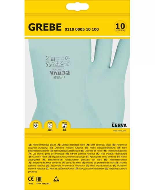 Manusi de protectie antichimica din nitril, 33cm, culoare verde