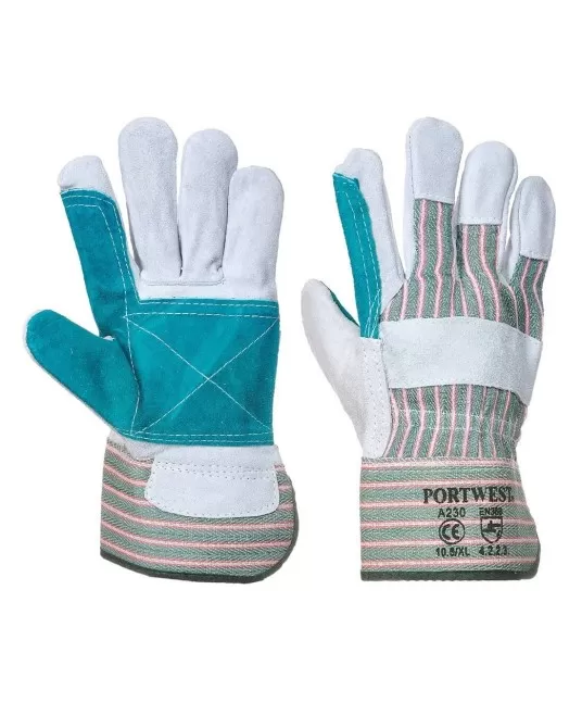 Manusi de protectie cu strat dublu din spalt, rezistente la caldura [A230] Gri si verde