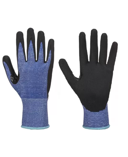 Manusi nitril cu protectie antitaiere [AP52] Negru si albastru