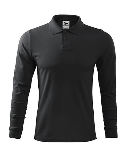 Tricou polo maneca lunga barbati, bumbac,180g/m2 Malfini Single J. LS 211, Ebony Grey Tricou polo maneca lunga barbati, bumbac,180g/m2 Malfini Single J. LS 211, Ebony Grey