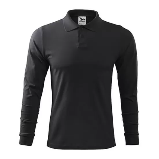 Tricou polo maneca lunga barbati, bumbac,180g/m2 Malfini Single J. LS 211, Ebony Grey Tricou polo maneca lunga barbati, bumbac,180g/m2 Malfini Single J. LS 211, Ebony Grey