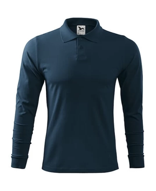 Tricou polo maneca lunga barbati, bumbac,180g/m2 Malfini Single J. LS 211, Bleumarin Tricou polo maneca lunga barbati, bumbac,180g/m2 Malfini Single J. LS 211, Bleumarin