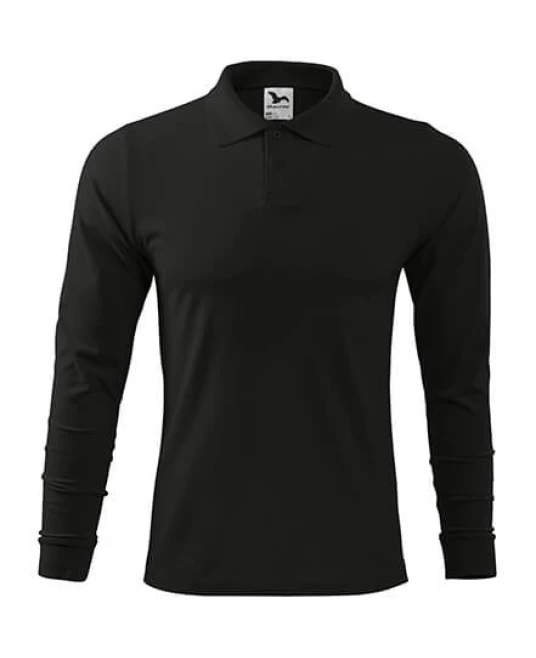 Tricou polo maneca lunga barbati, bumbac,180g/m2 Malfini Single J. LS 211, Negru Tricou polo maneca lunga barbati, bumbac,180g/m2 Malfini Single J. LS 211, Negru