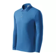 Tricou polo maneca lunga barbati, 200g/m2, Malfini LS 221, Albastru azuriu